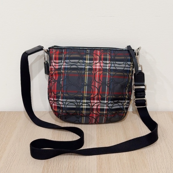 Coach Poppy Tartan Plaid Glitter Signature Vintage Y2K Crossbody Bag - Picture 3 of 10